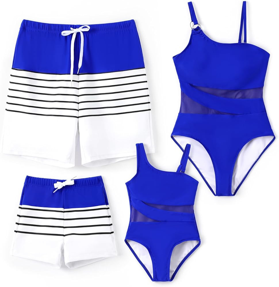 PATPAT Family Matching Summer Swimwear, Women and Girl One-Piece Swimsuit, Men and Boy Swim Trunk... | Amazon (US)