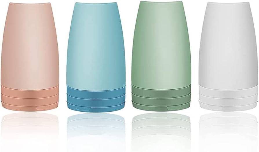 IUASZZ Portable Travel Bottles Set, 4 Pieces Small Travel Size Squeezable Leak Proof Silicon Tube... | Amazon (US)