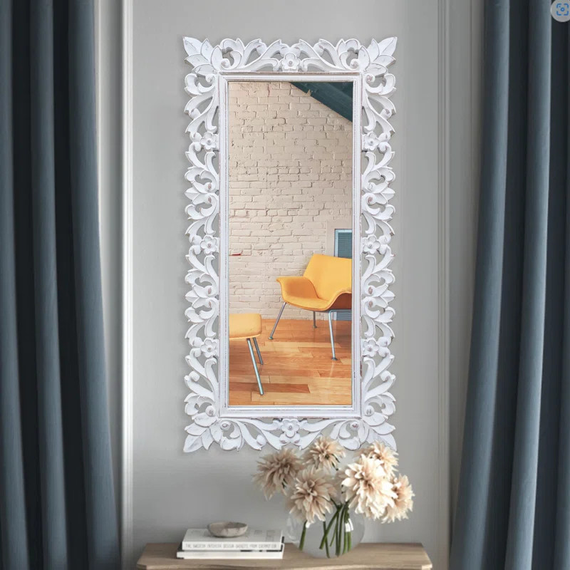Dominic Carved Wall Mirror | Rectangular Mirrors For Bathroom, Living Room, Bedroom, Hallway, Ent... | Wayfair North America