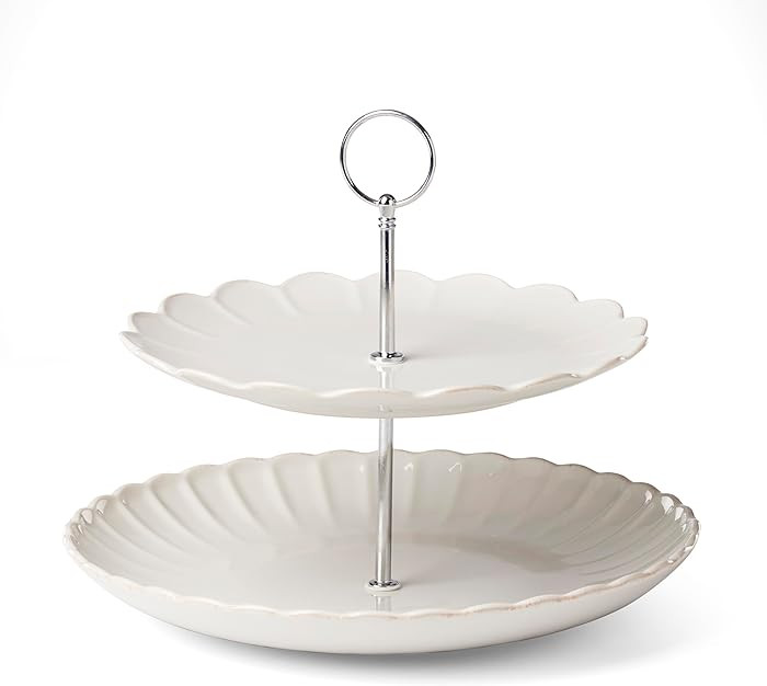 Lenox 897195 French Perle Scallop White 2-Tier Server | Amazon (US)