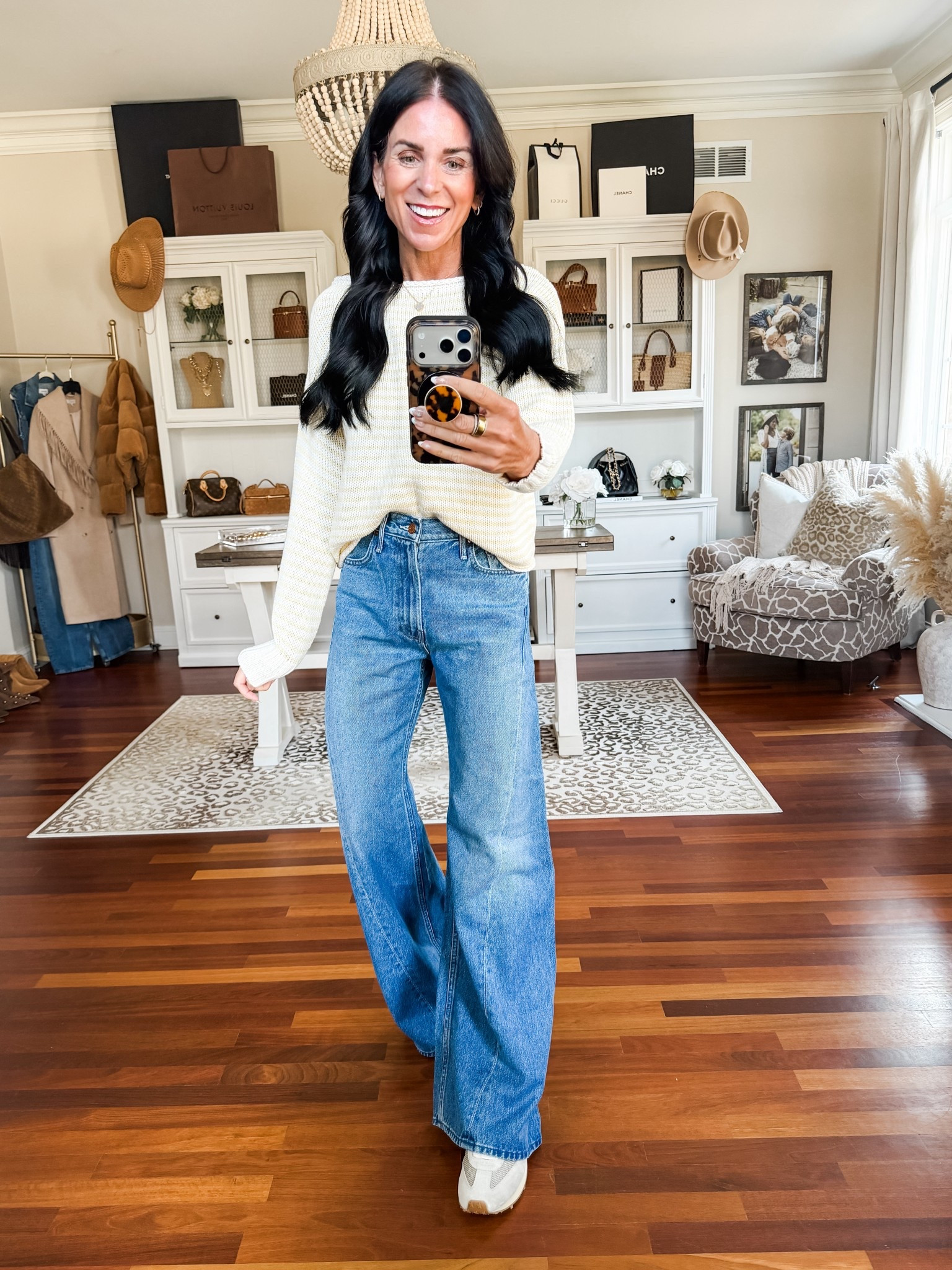 Love this yellow sweater! 
XS sweater 
25 jeans 

#LTKSeasonal #LTKootd