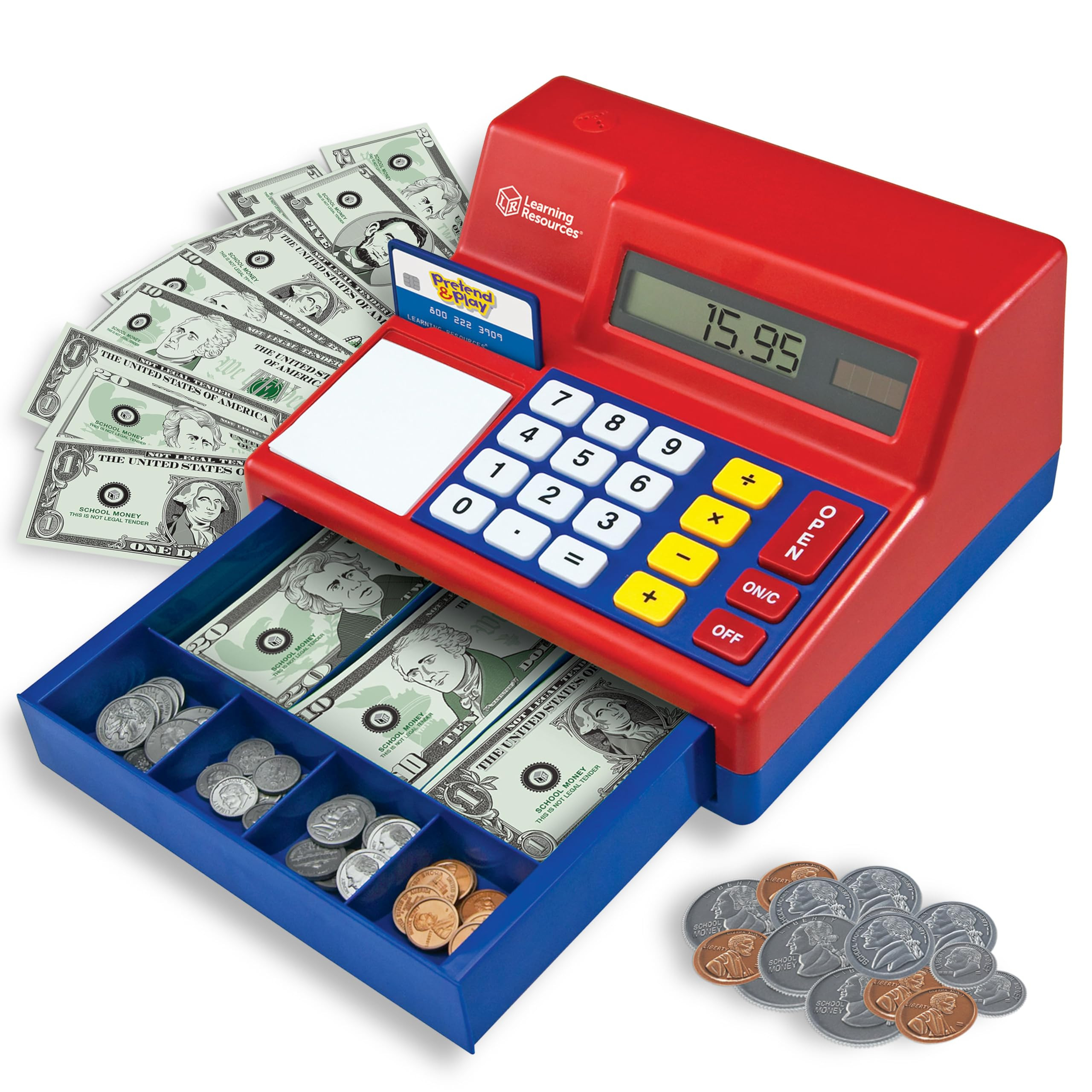 Learning Resources Pretend & Play Calculator Cash Register Toy - Gift for Kids, Toddler Toys, Pla... | Amazon (US)