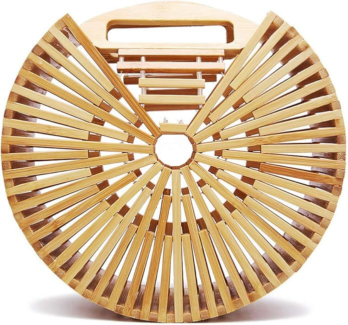 Fashion Bamboo Handbag Handmade Weave Beach bag for Womens | Amazon (US)