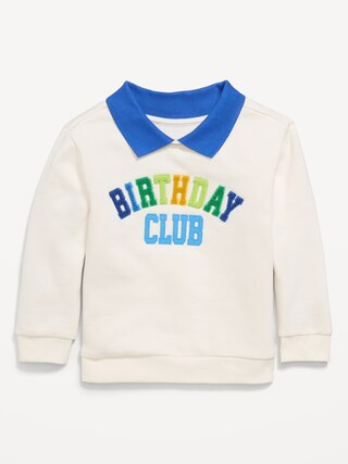 Oversized Collared Birthday Sweatshirt for Toddler Boys | Old Navy (US)