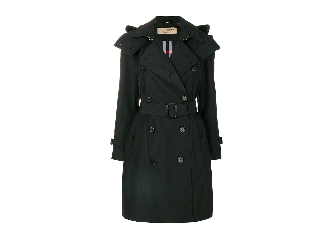 Burberry Women's Amberford Hooded Shell Trench Coat in Black | StockX