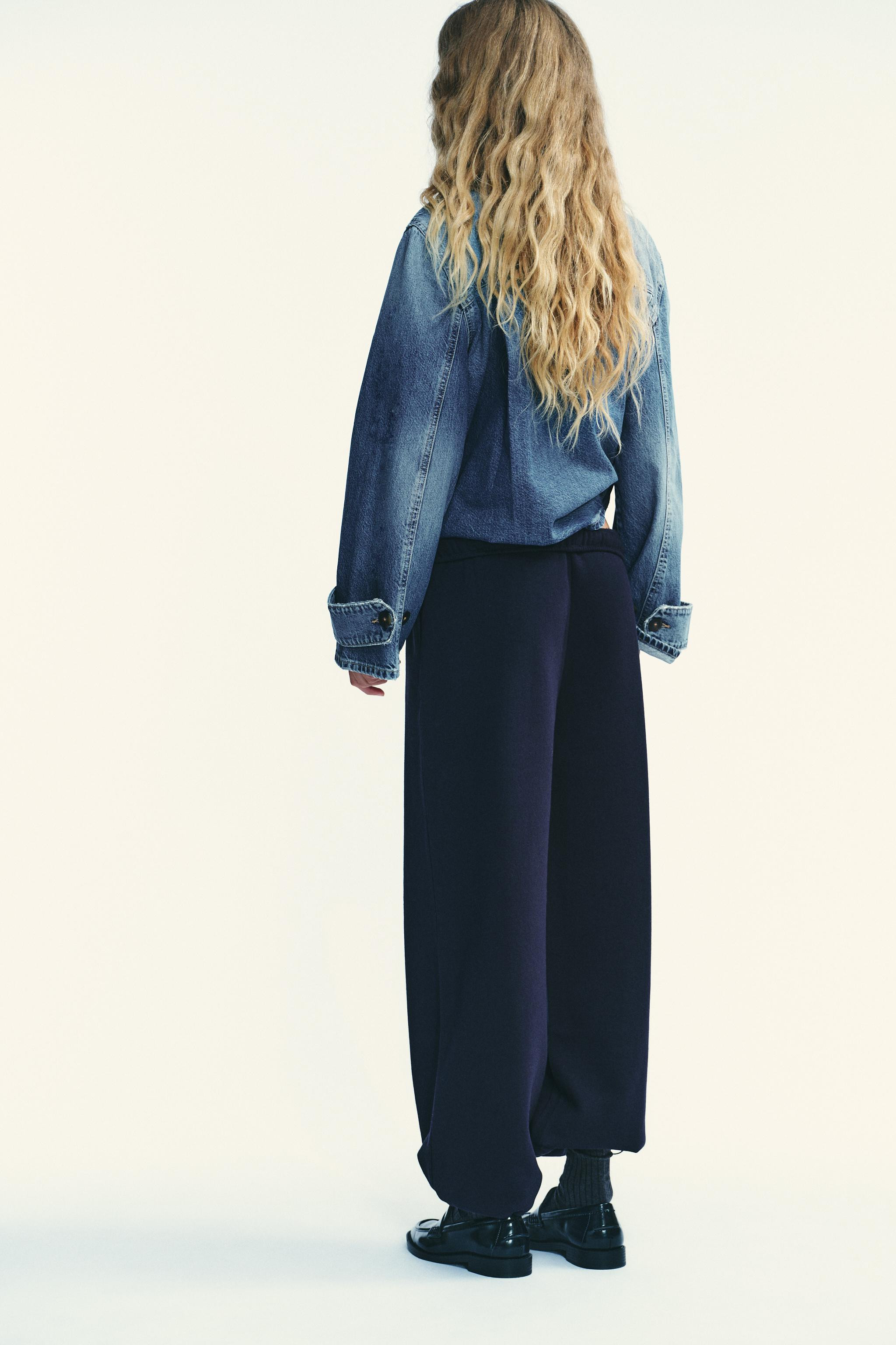 BASIC STRAIGHT PLUSH TROUSERS WITH ADJUSTABLE HEM | Zara UK
