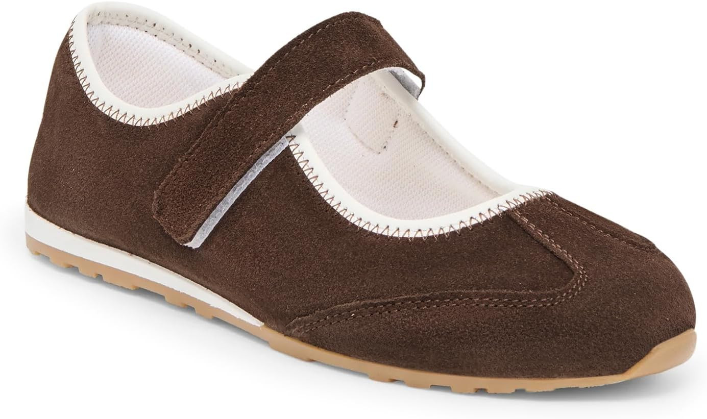 Coutgo Womens Fashion Sneakers Mary Jane Ballet Flats Slip On Walking Shoes | Amazon (US)