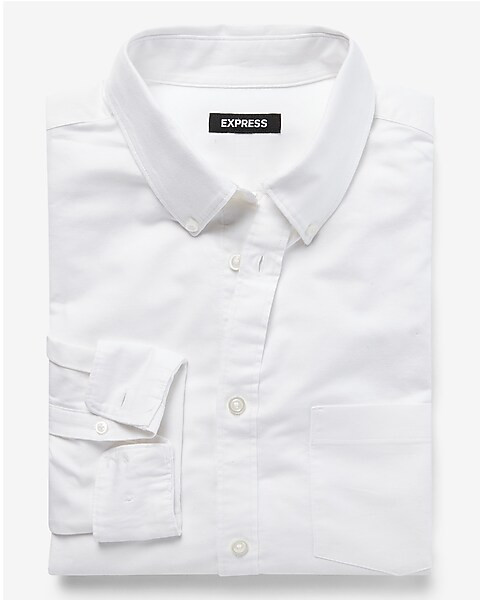 Slim Solid Stretch Oxford Shirt | Express