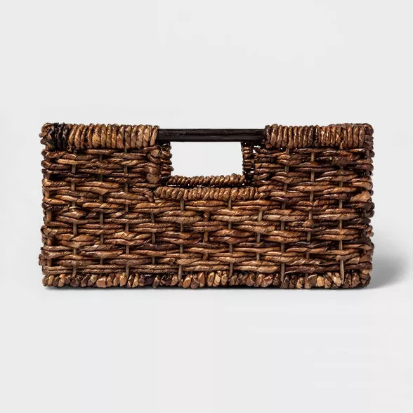 6"x12" Wicker Folio Bin Dark Global Brown - Threshold™ | Target