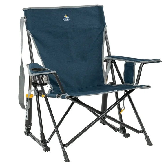 GCI Outdoor Kickback Rocker Foldable Rocking Camp Chair, Heathered Indigo | Walmart (US)