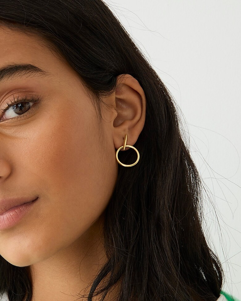 Dainty circular drop earrings | J. Crew US