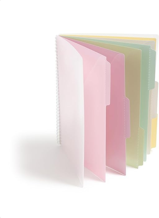 Smead Poly Project Organizer, 6 Tabs, 12 Pockets, Letter Size, Pastel (89208) (Pack of 1) | Amazon (US)