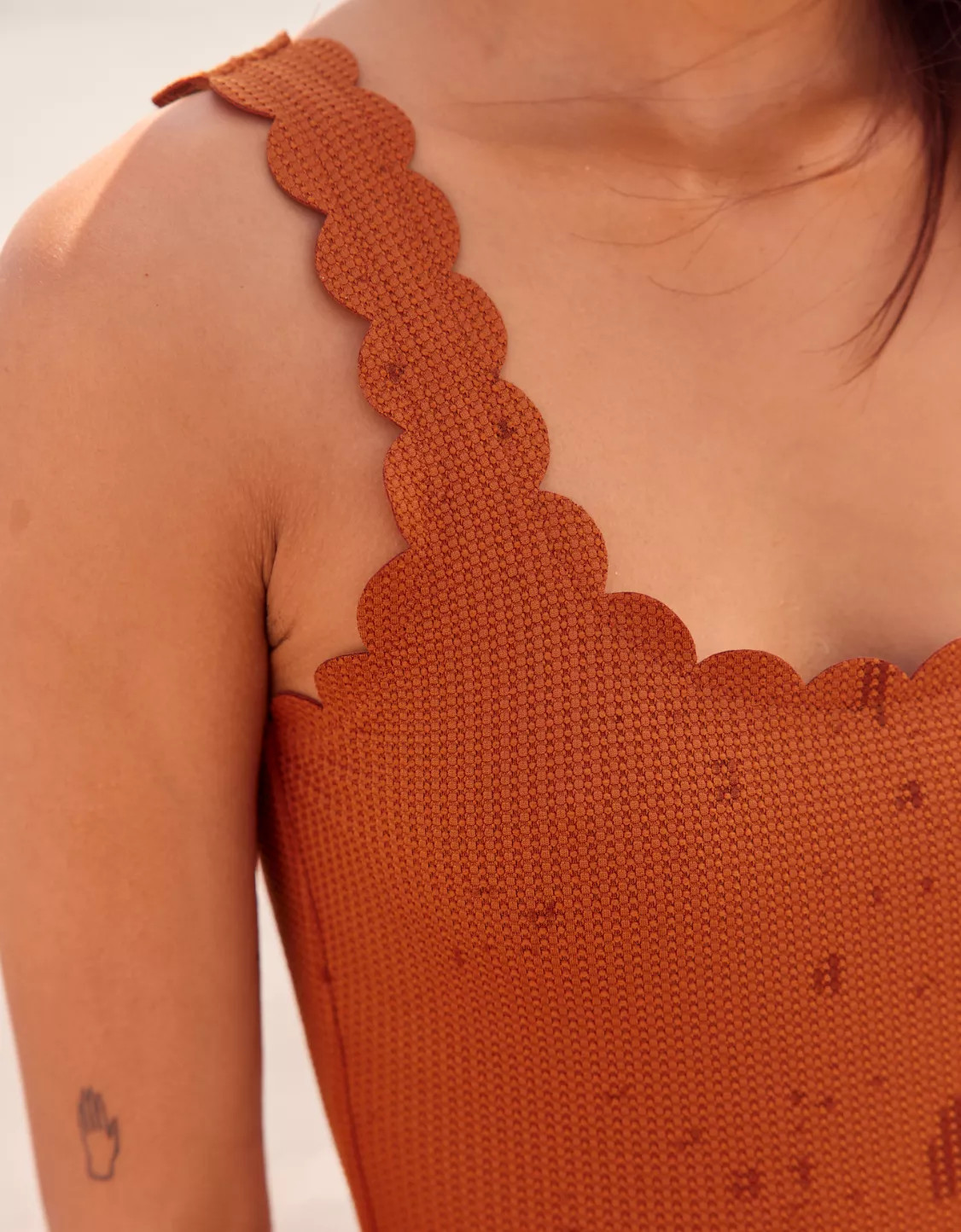 Aerie Waffle Scalloped One Piece Swimsuit | Aerie