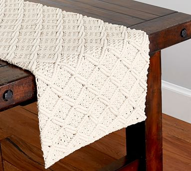 Macrame Handwoven Cotton Table Runner | Pottery Barn (US)