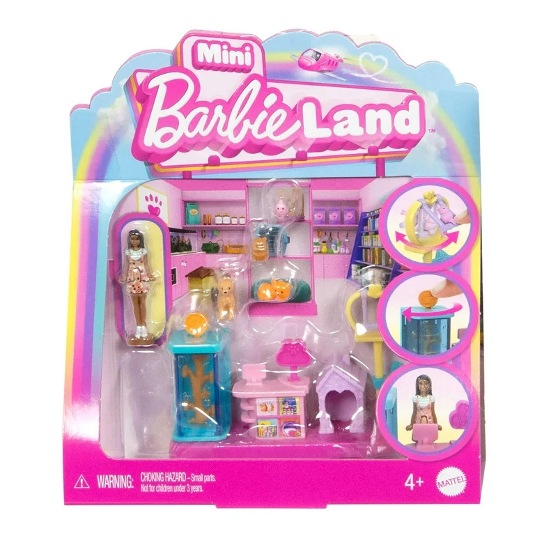 Barbie Mini BarbieLand Collectible Pet Boutique Playset with 1.5-inch Barbie Doll, Interactive Pl... | Walmart (US)