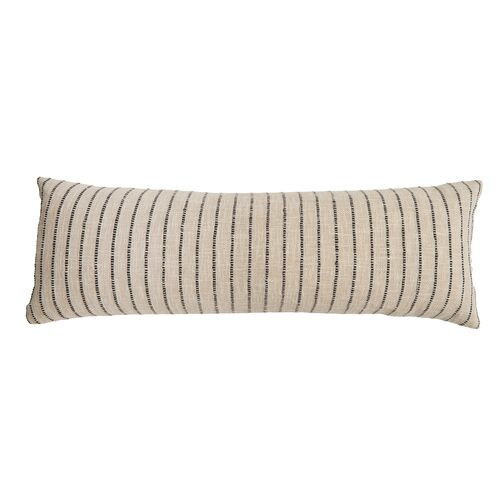 Jojo Handwoven Recycled Cotton Oversized Pillow - Pom Pom at Home | Cushion, Bolster - Gray | One Kings Lane