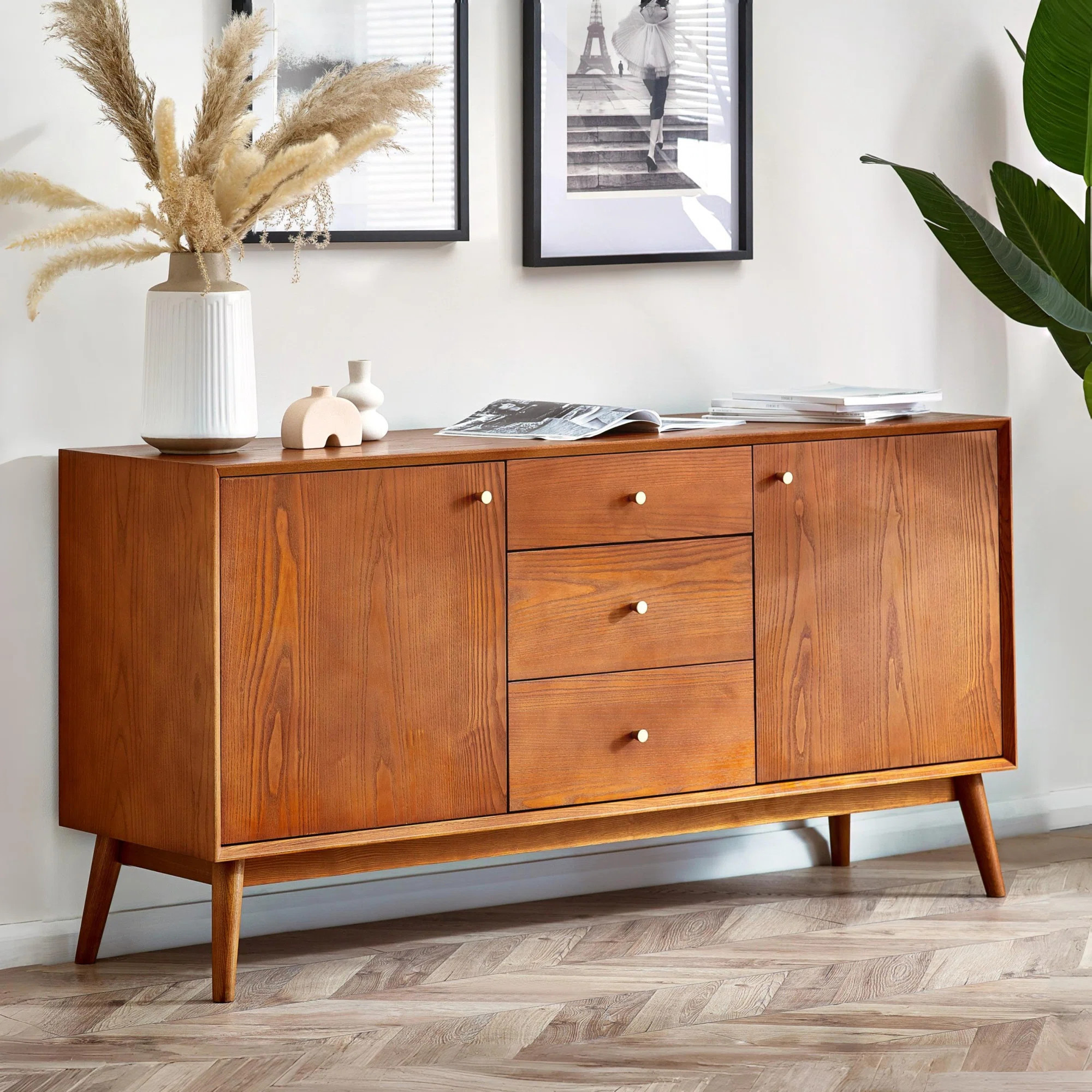 Tibbie 150 Cm Wide 3 Drawer Manufactured Wood Sideboard | Wayfair UK