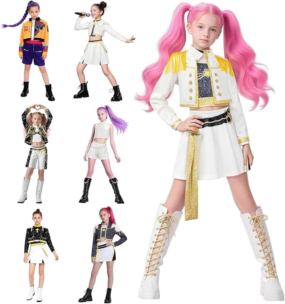 girl cosplay Demon Hunters costume, 3-14 year costume set Halloween | Amazon (US)