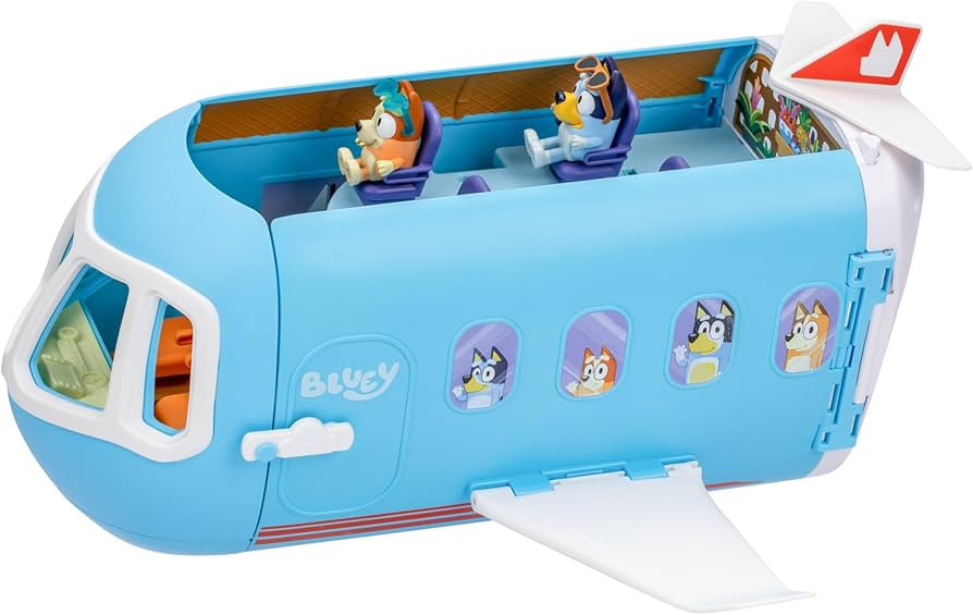 Bluey 3-in-1 Transforming Plane Playset, Transforms from A Plane to A Resort and a Boat! Opens Up to Expand Out to A 27 Inch/ 70cm Wide Holiday Vacation Resort Playset, Over 25 Sounds and Phrases | Amazon (US)