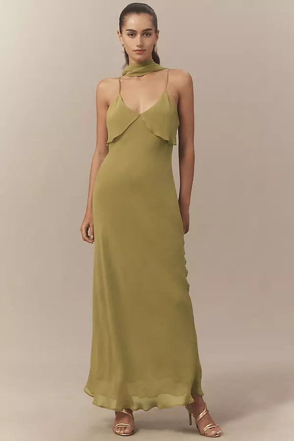 BHLDN Scarf Detail Slip Maxi Dress | Anthropologie (US)