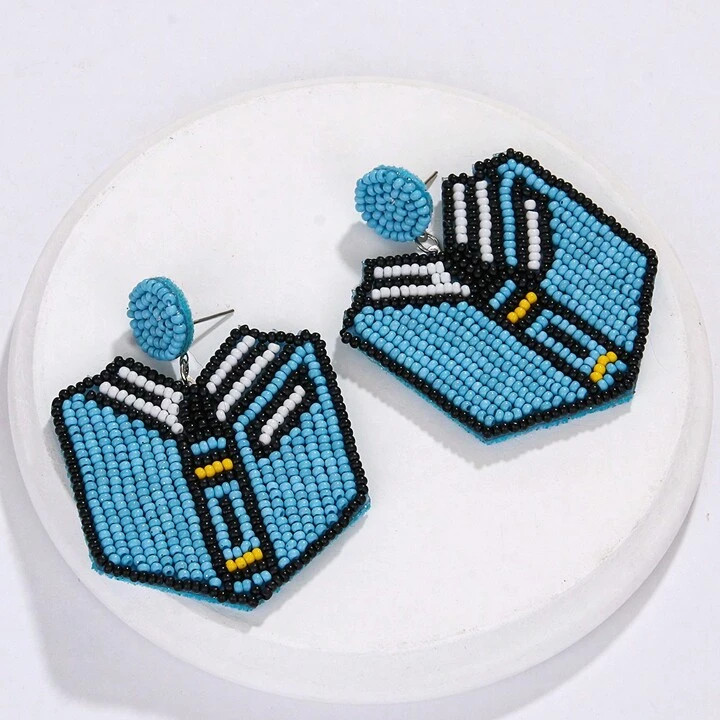 1pair Teacher's Day/Back To School/Graduation Personalized Fashionable Rice Bead Earrings, Handma... | SHEIN