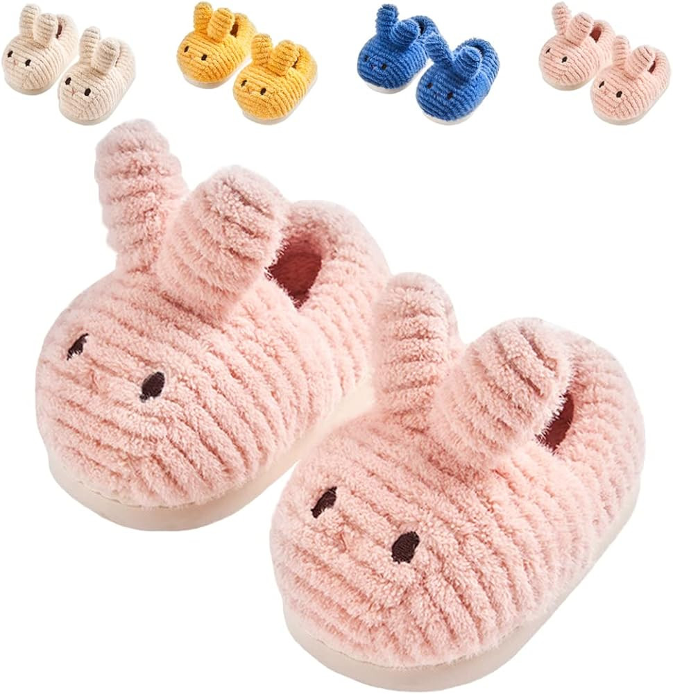 Fiedaz Toddler House Slippers Girls Boys Cute Bunny Slippers Fuzzy Rabbit Slippers Plush Warm Sof... | Amazon (US)