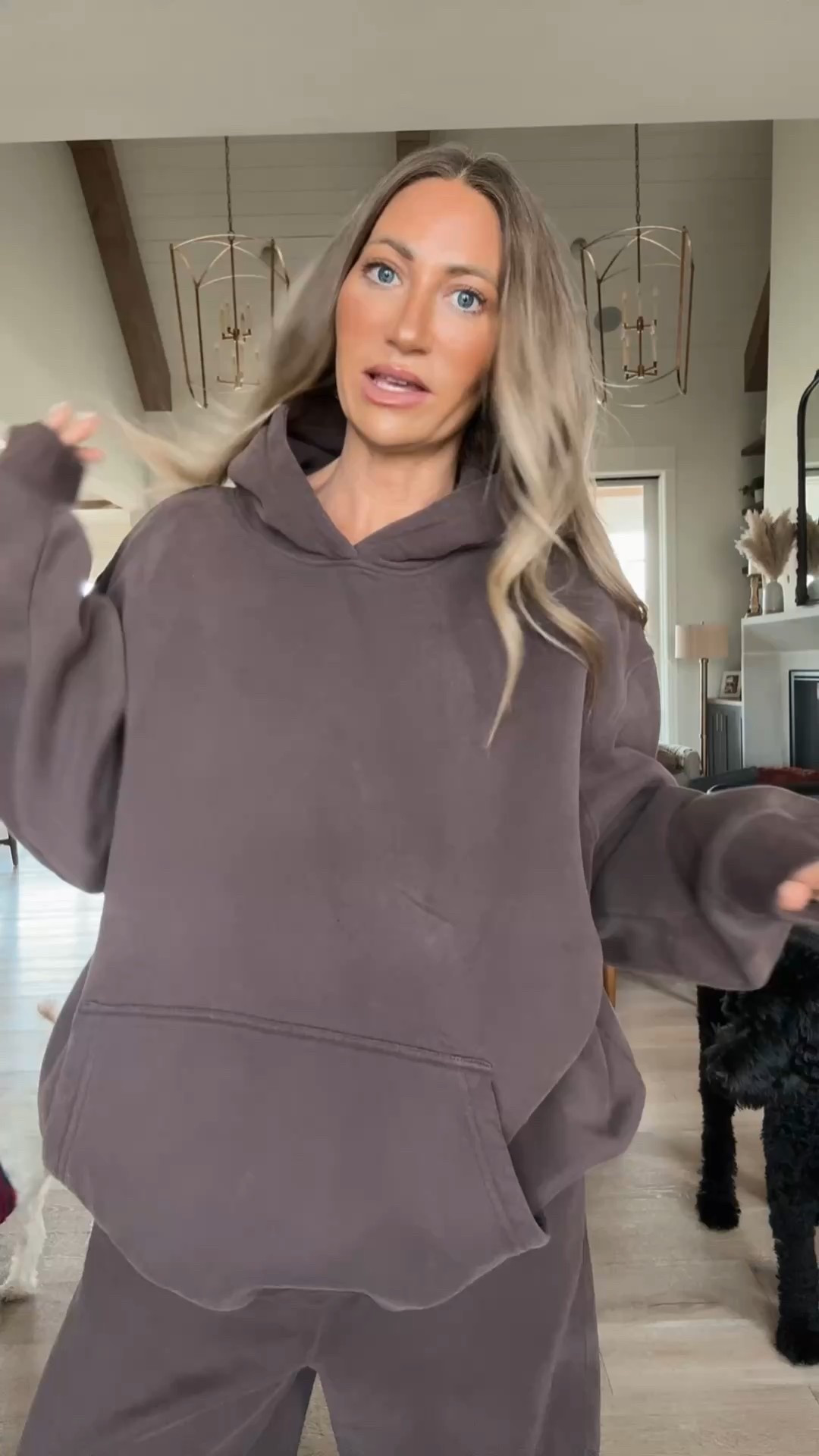 wearing a large in the sweatshirt and a medium in the sweatpants 

#LTKootd #LTKOver40 #LTKmomlife