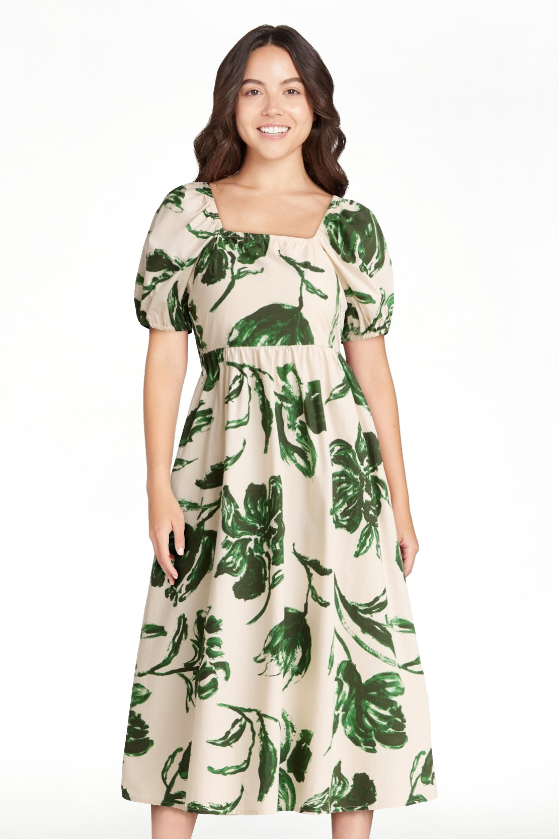 Time and Tru Women's Cotton Tie Back Midi Dress, Sizes XS-XXXL | Walmart (US)