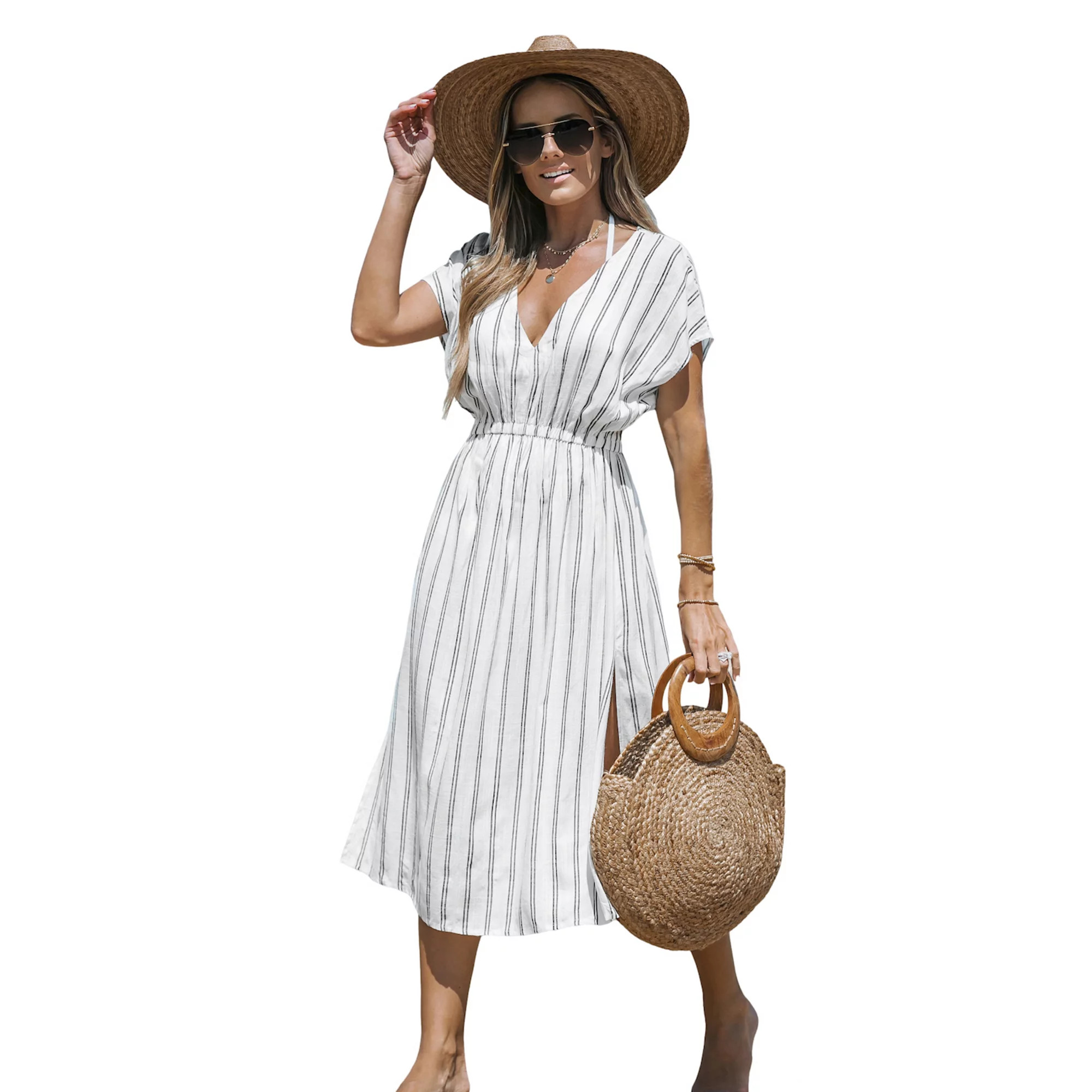 Women's Cupshe Striped Midi Cover-Up Dress | Kohl's