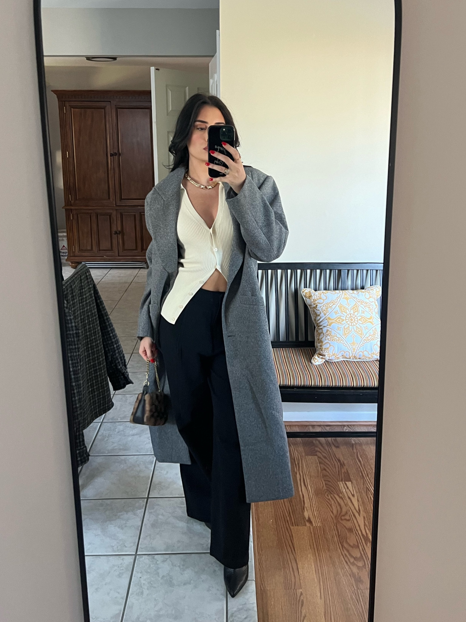 size small coat, size us 4 pants, cardigan is old from forever21 
