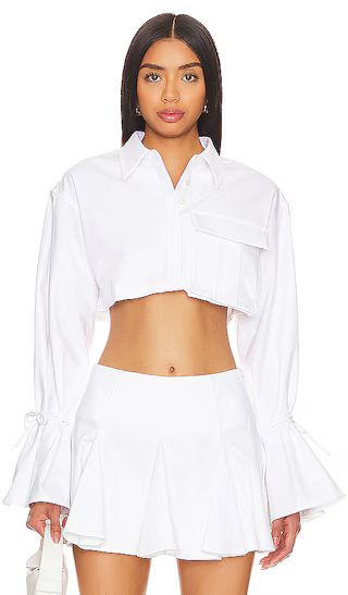 Luz Cropped Shirt in White | Revolve Clothing (Global)