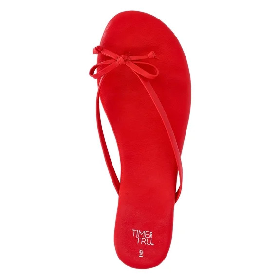 Time and Tru Women's Barely There Bow Thong Sandals | Walmart (US)