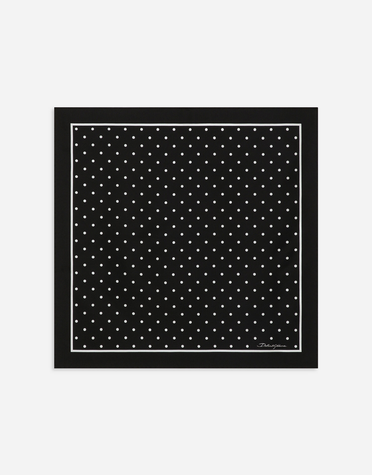 Silk twill scarf with polka-dot print (50x50) | Dolce & Gabbana US