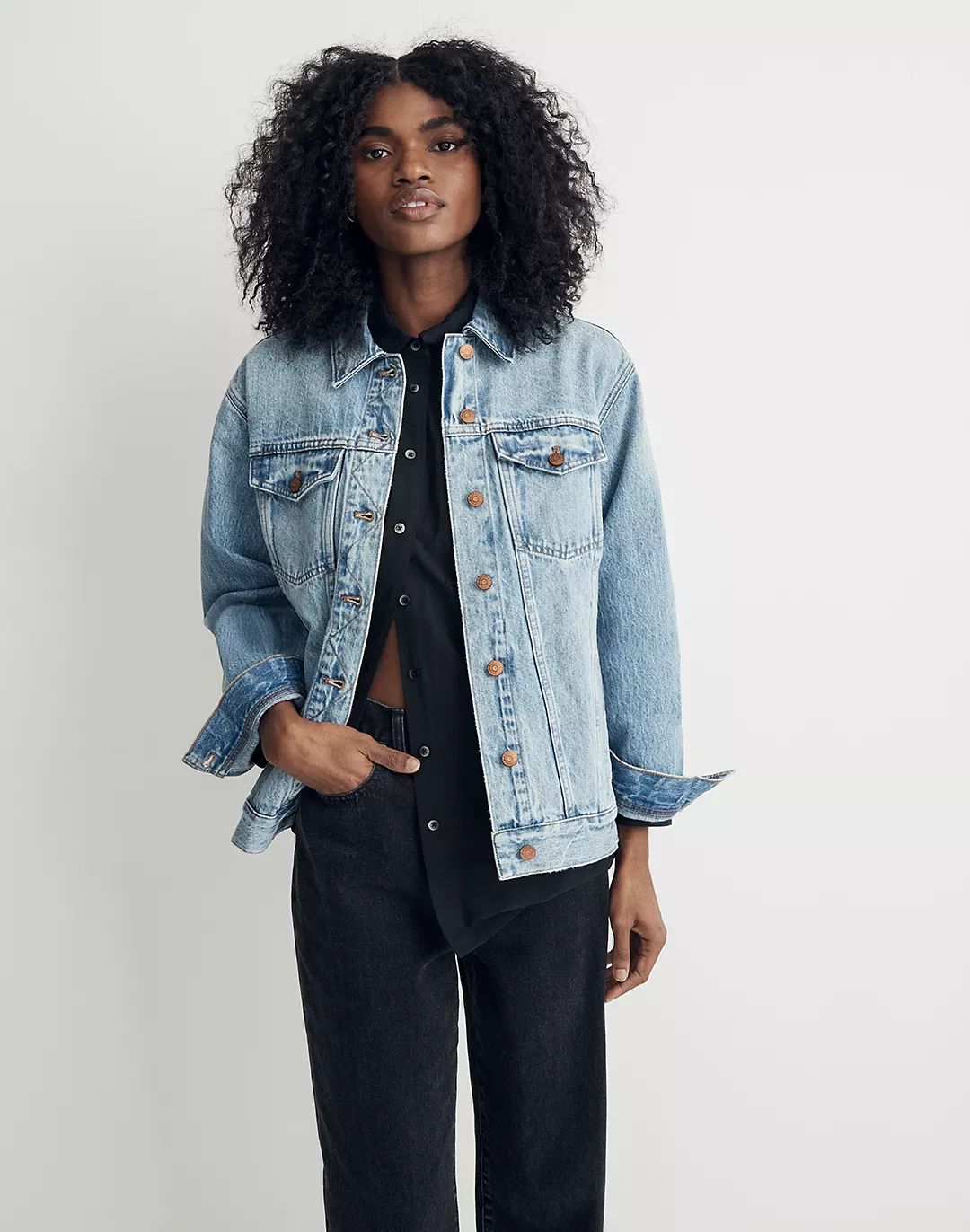 The Oversized Trucker Jean Jacket in Kelton Wash | Madewell