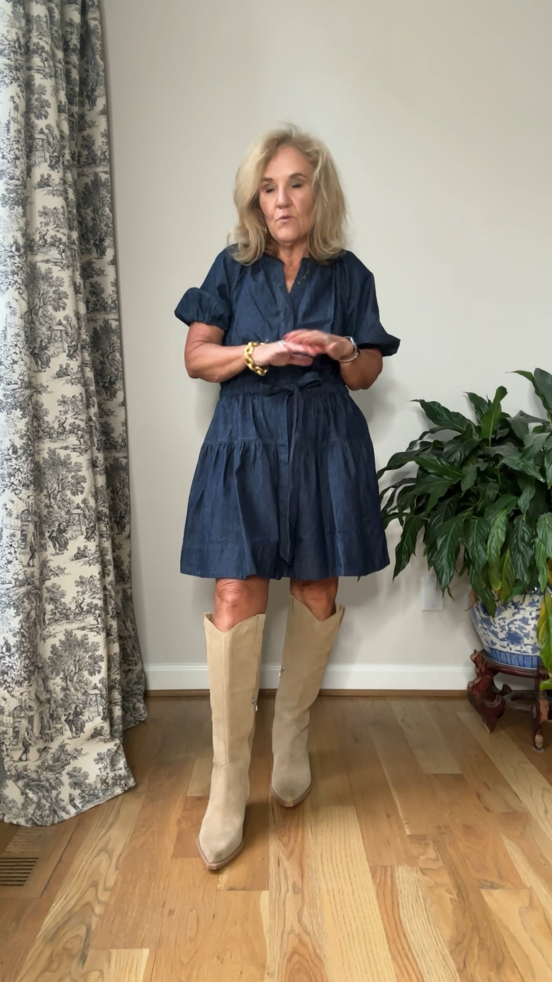Denim dress size medium. I’m also going to link a great denim dress on Nordstrom anniversary sale that’s more of a midi. 

Boots are on major preseason discount on the Nordstrom sale! I size up a 1/2 

#LTKSaleAlert #LTKShoeCrush #LTKOver40
