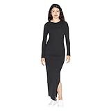 American Apparel Women's Cotton 2x2 Long Sleeve Crewneck Dress | Amazon (US)