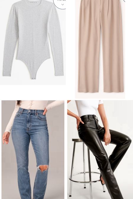 Abercrombie sale! These are my fave pieces from them. I’m a 26 long in their curve life pants, and a 27 in regular pants and a small in the bodysuit! #abercrombie