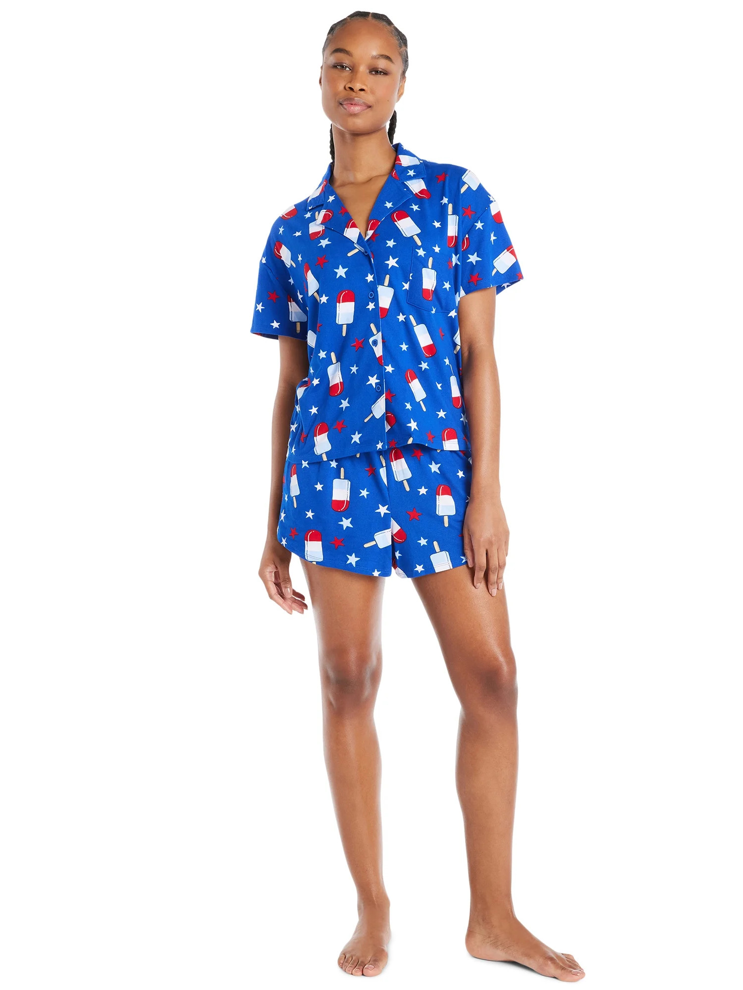 4th of July Women’s Shorty Pajama Set by Way to Celebrate, 2-Piece, Sizes XS to 3X | Walmart (US)