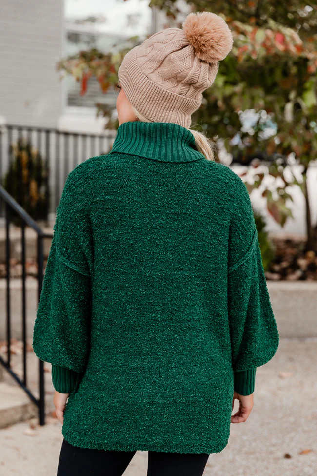 Haven't You Heard Hunter Green Turtleneck Sweater | Pink Lily