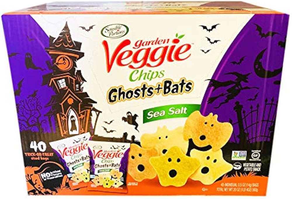 Sensible Portions Garden Veggie Chips Sea Salt 1.25 Lb! 40 Trick-Or-Treat Bags! Ghosts And Bats S... | Amazon (US)