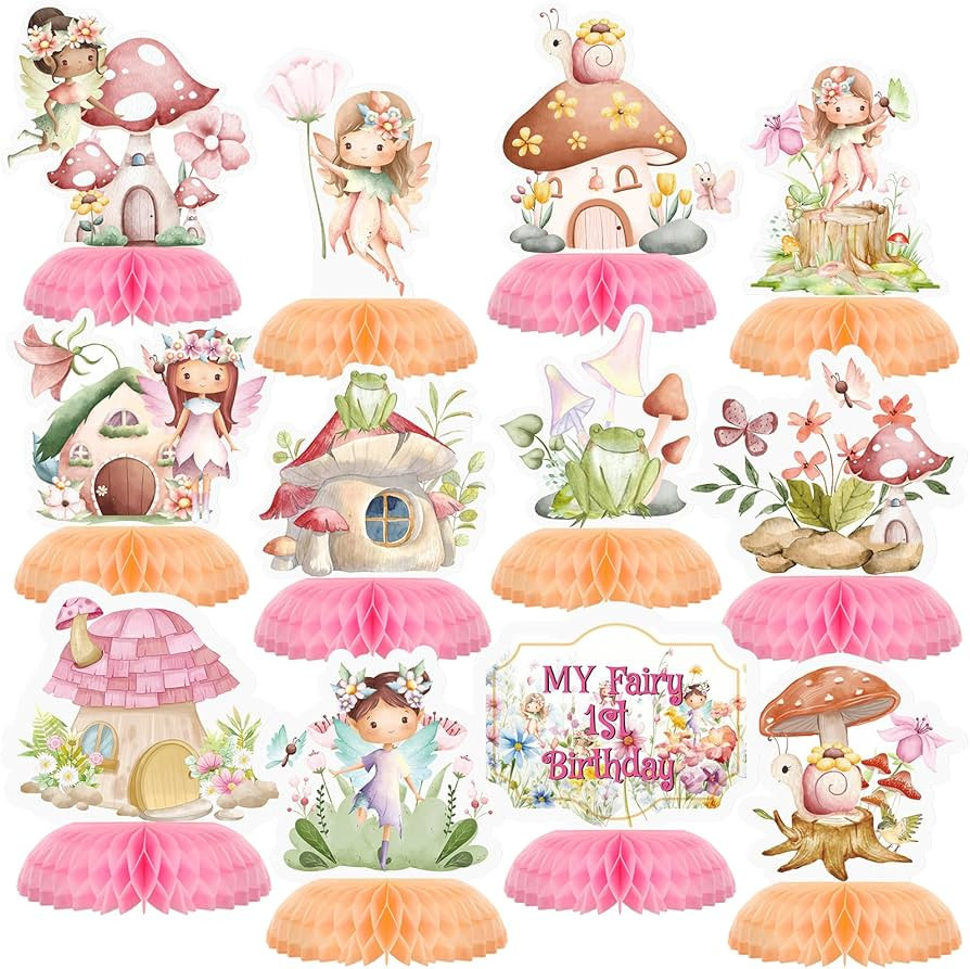 Wenqik My Fairy First Birthday Decorations Fairy Birthday Honeycomb Centerpieces Fairy Birthday P... | Amazon (US)