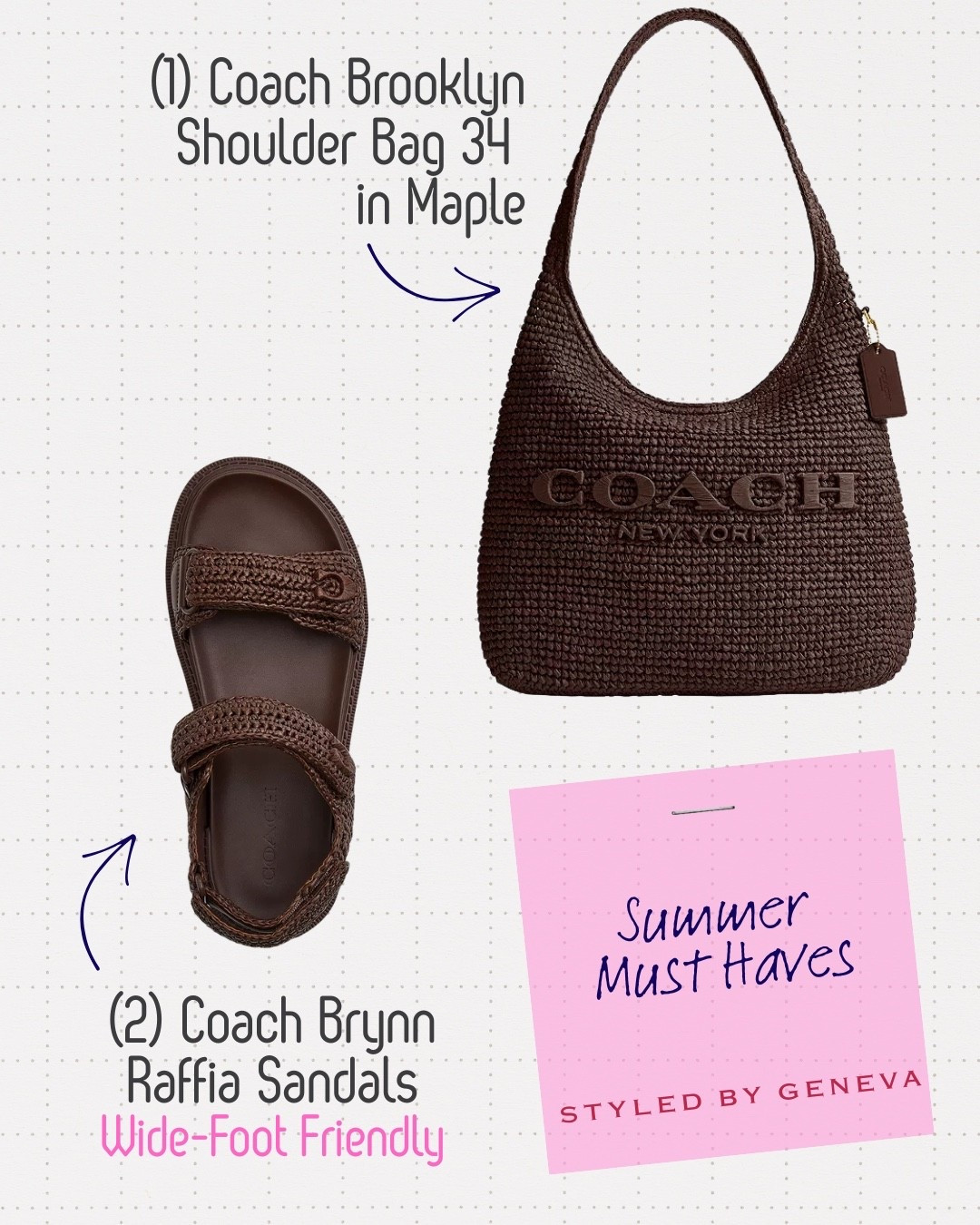 Summer Must Have Bag and Shoe, Coach Brooklyn 34 and Coach Brynn Raffia Sandal

#LTKootd #LTKMothersDay #LTKMidsize