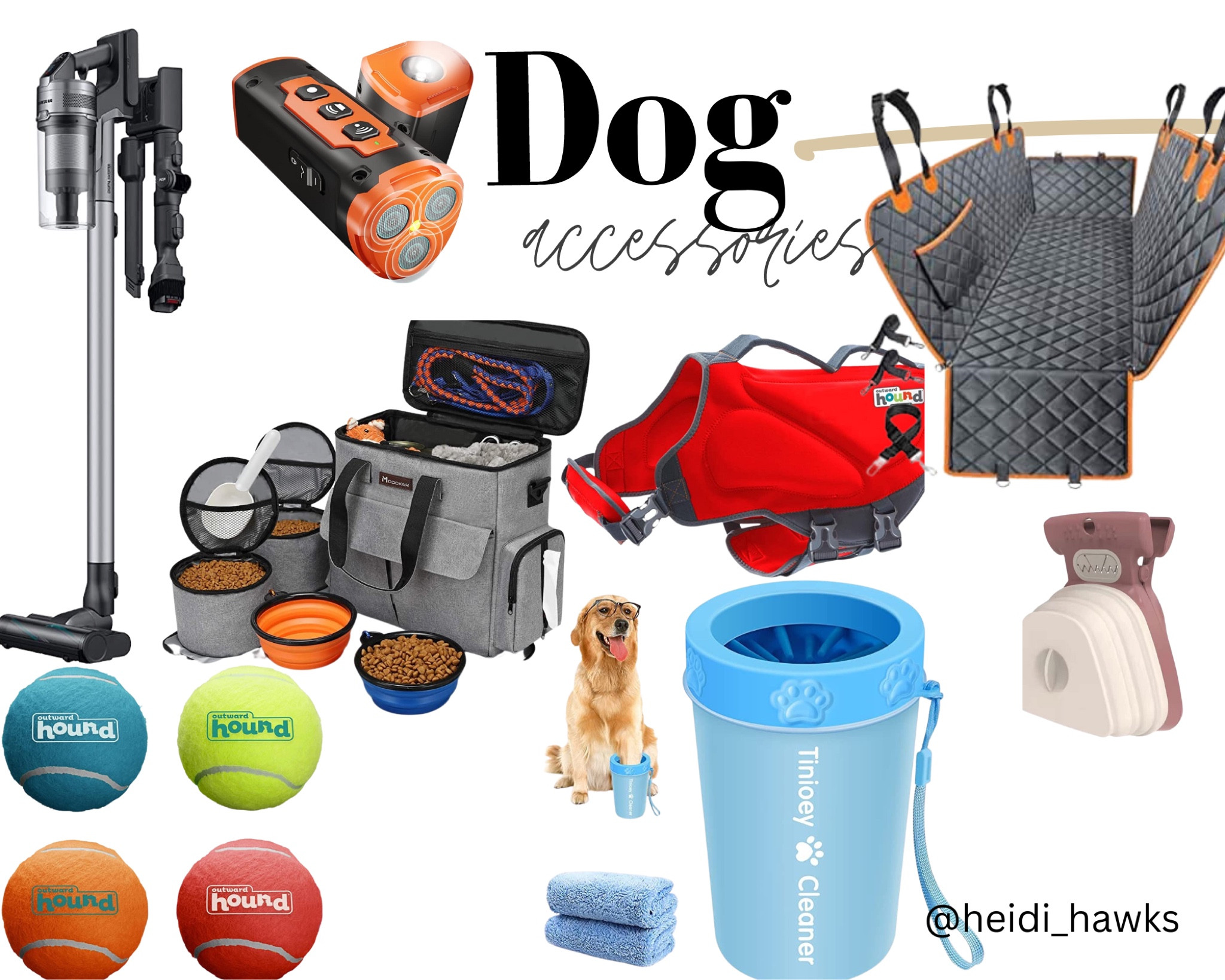 Dog travel accessories. Car seat cover, squeaker tennis balls, dog toys. Dog life jacket, pooper scooper, dog mom, Samsung cordless vacuum

#LTKFind #LTKtravel #LTKhome