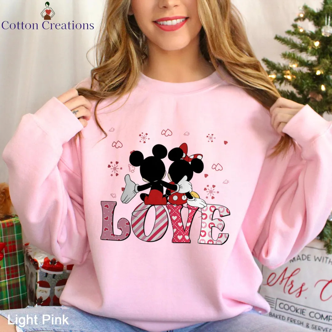 Mickey Mouse Sweatshirt,valentines Day Sweatshirt,minnie Mouse Valentines Day Shirt, Disney Valen... | Etsy (US)