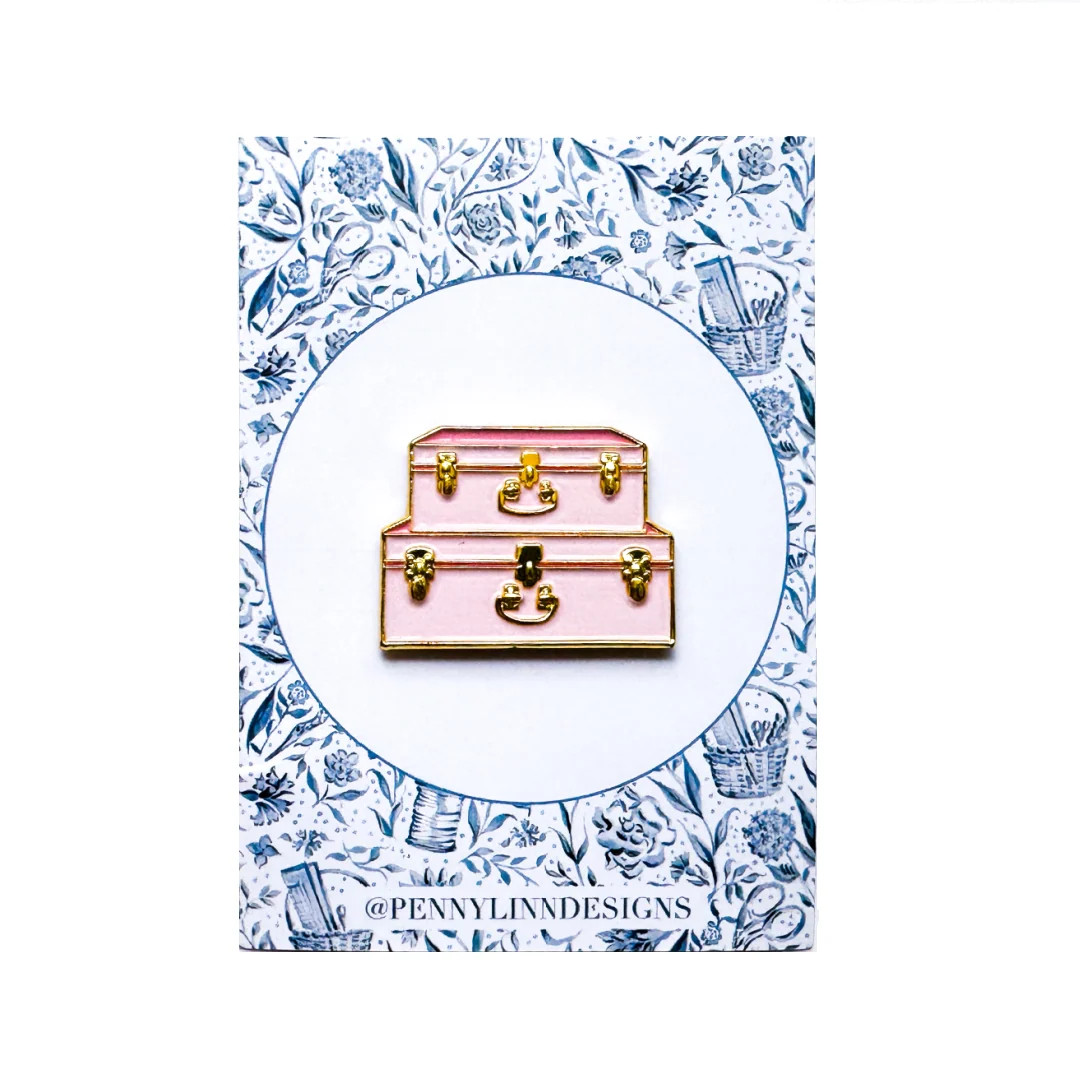 Petite Keep Stacked Trunk Needleminder in Pink | Penny Linn Designs