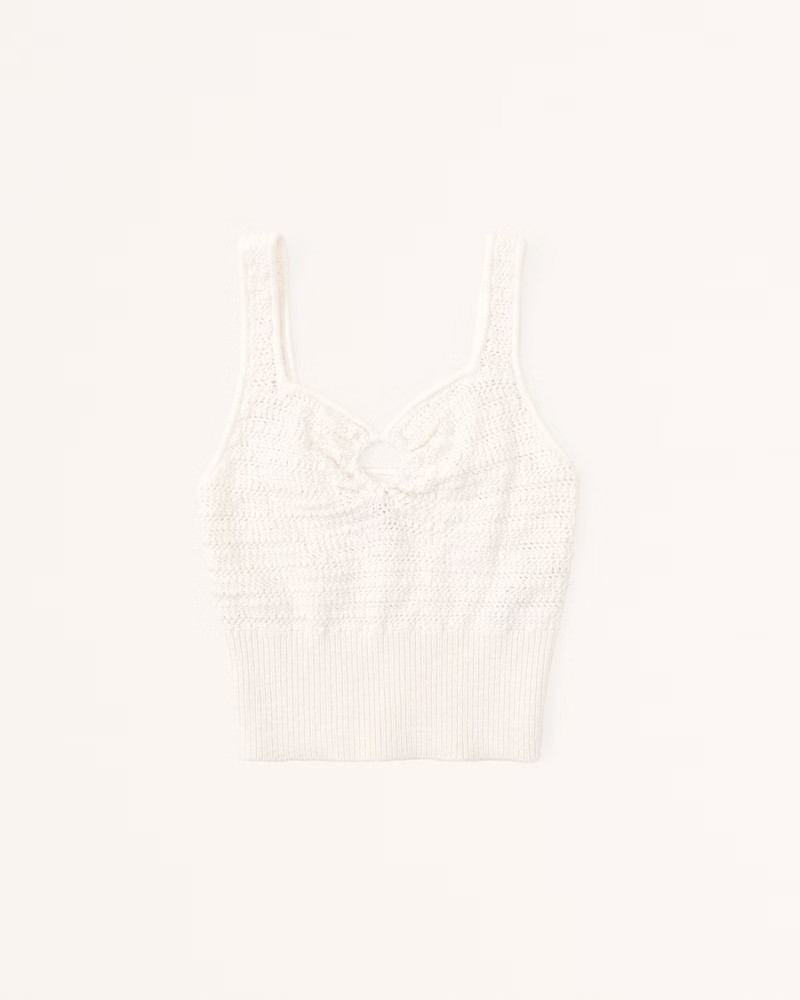 Cinched Cutout Crochet Tank | Abercrombie & Fitch (US)