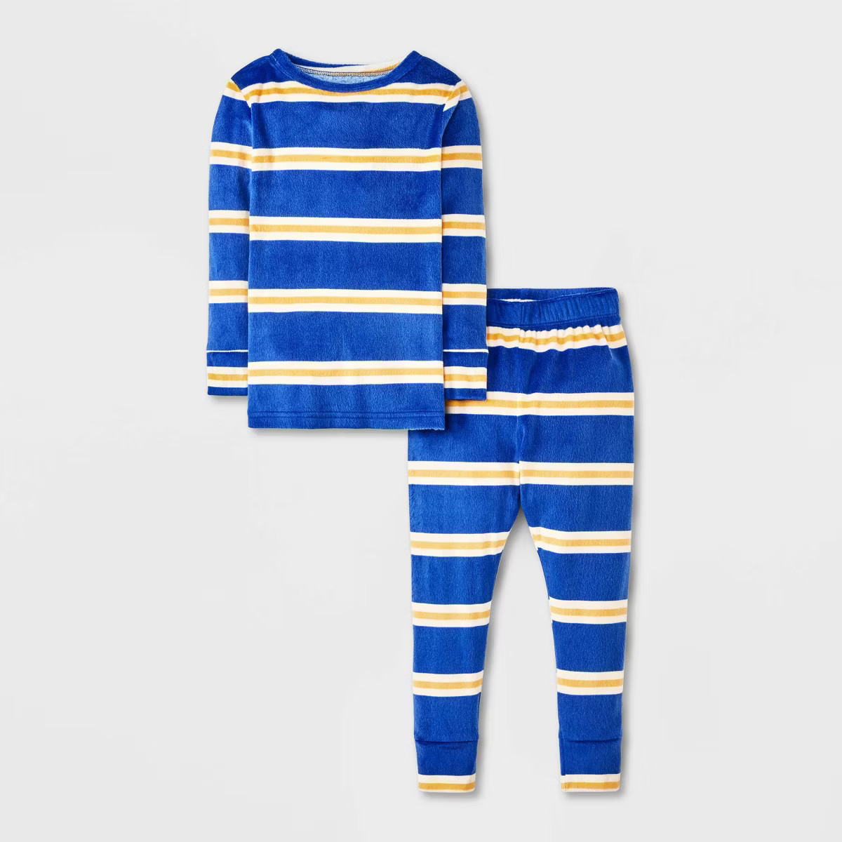 Toddler Boys' 2pc Snuggly Soft Snug Fit Pajama Set - Cat & Jack™ Blue/Yellow 12M | Target