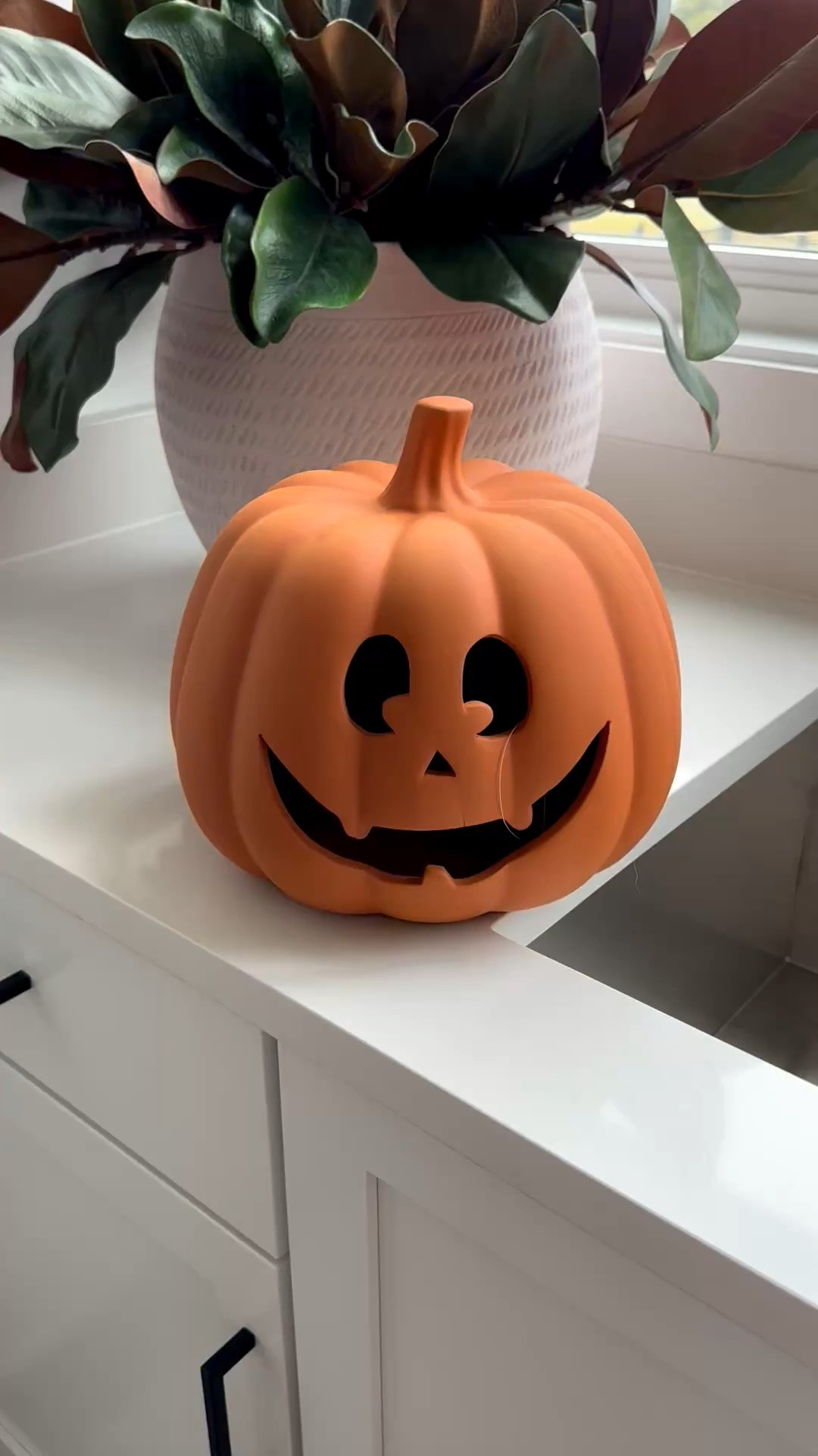 Ceramic jack-o’-lantern heavy enough for the porch and able to place a light inside. So cute in two sizes! @Walmart

#LTKSeasonal #LTKHome #LTKmomlife