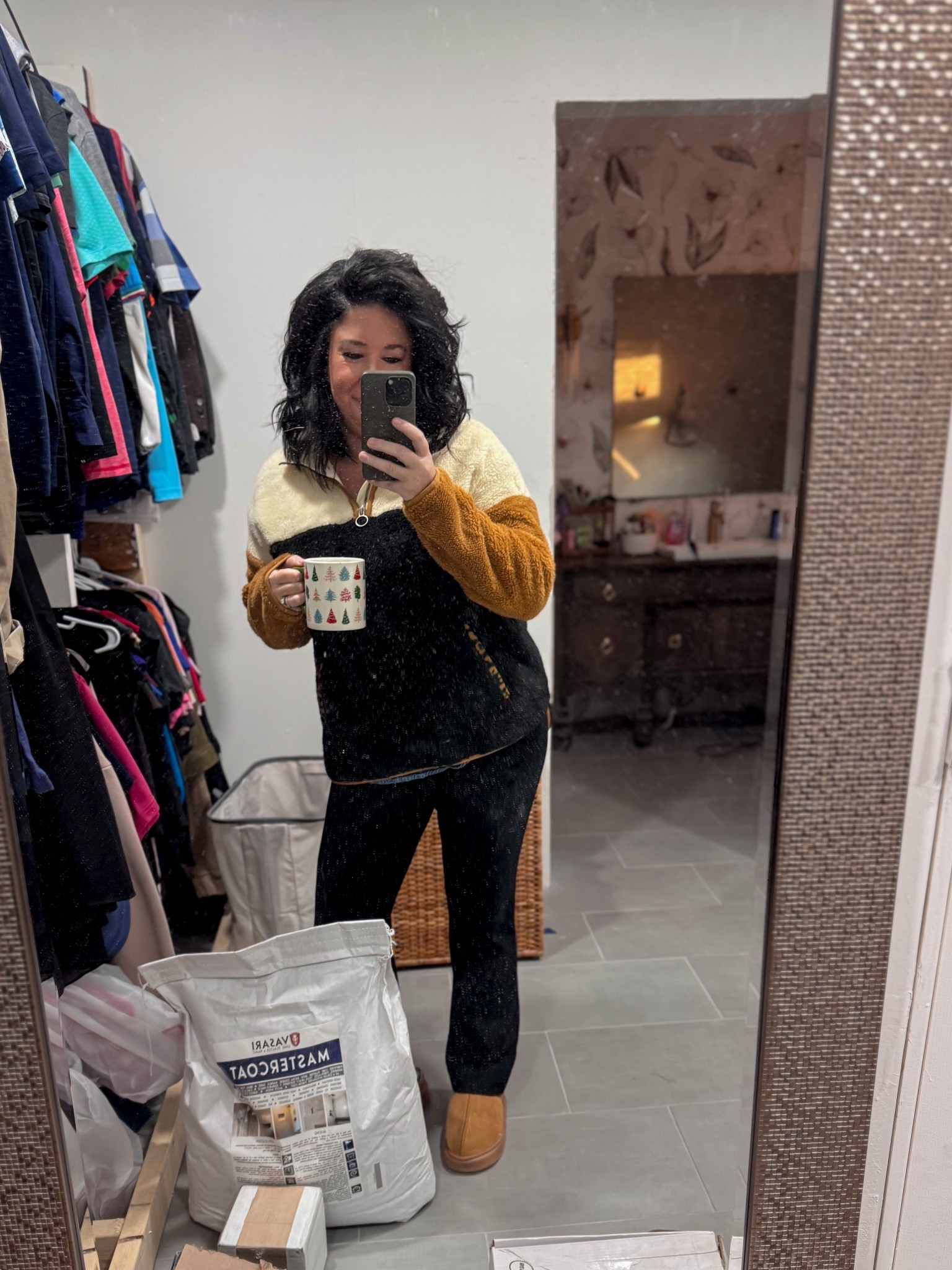 First cold day here in Florida! 🥶 my sweatshirt isn’t in stock but I found similar faux shearling pullovers for 10.98! Lots of colors to choose from  

More progress being made on the shower today! First step: Vasari Mastercoat 🙌🏼

#LTKSeasonal #LTKootd #LTKgrwm