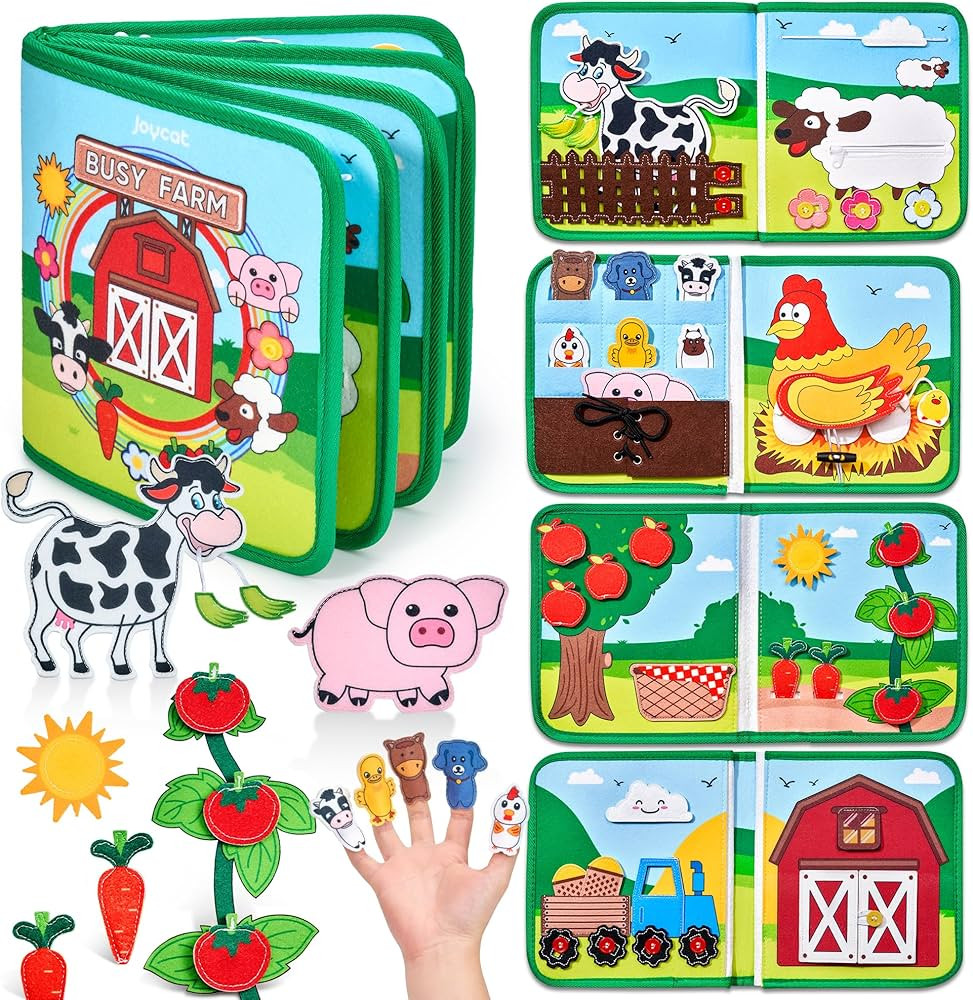 Farm Animal Busy Book for Toddlers Busy Board for 1 2 3 4 Year Old Boy Girl Birthday Gift - Quiet... | Amazon (US)